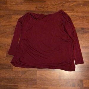 Maroon piko top